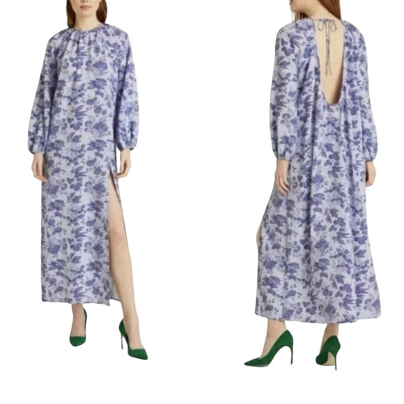 Hill House Simone Dress Lilac Tonal Floral M New - Picture 1 of 13